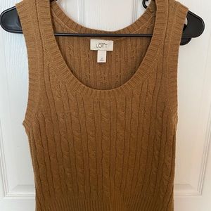 Ann Taylor Loft- tan sleeveless sweater